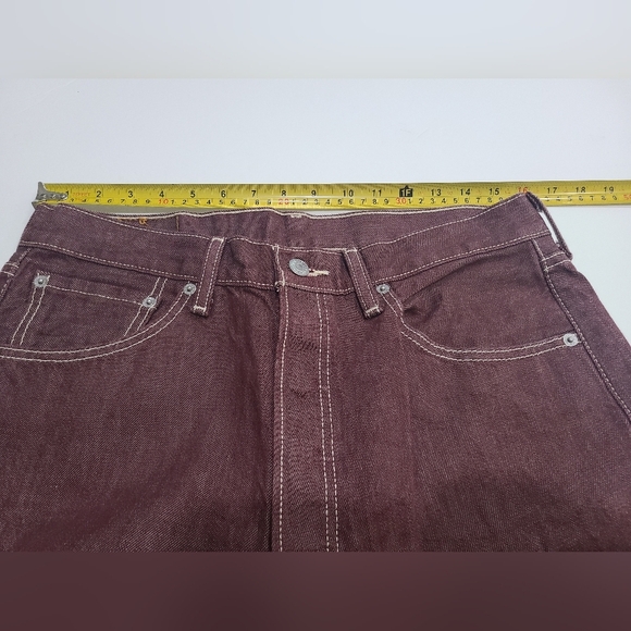 Levi's 501 XX  Denim Men's Jeans Burgundy Color Sz.34×34 - Picture 7 of 10